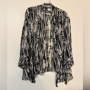 Alfred Dunner Sheer-Printed Kimono